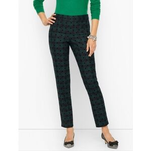 Talbots Plaid Green And Black Petite High Rise Pants